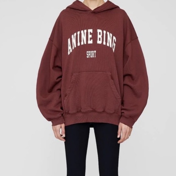 Anine Bing Maroon Hoodie - Picture 2 of 9